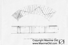 Zigzag legs & Inlay Wave Table drawing - Maxime Old Modern Art Furniture