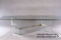 Zigzag legs & glass Iceberg Table - Maxime Old Modern Art Furniture