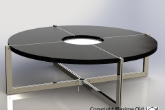 Table Rose des Vents ronde Ev2 Maxime Old, Créateur de Meubles Modernes d'Art - Modern Art Furniture Designer